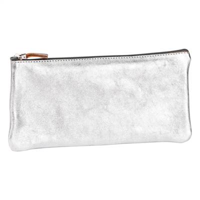 CUIRISÉ - Trousse plate 11x22 cm - Argent