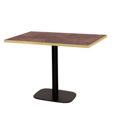Table pied noir 120x70cm rouille roc chant laiton - intérieur - RestooTab