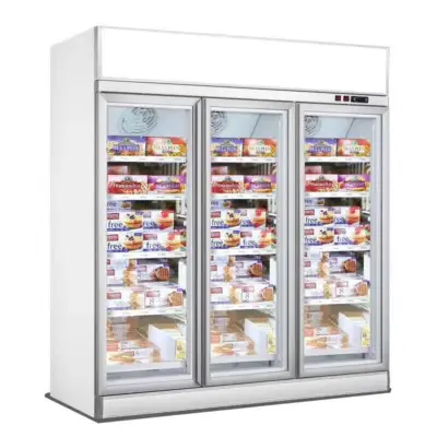 Vitrine 3 portes froid négatif libre service sur roulettes - ANTARES188BT - Seda