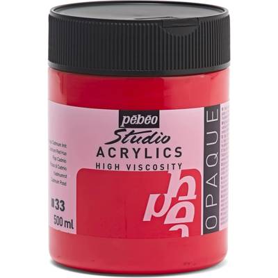 Flacon 500ml Peinture Studio Acrylics Haute Viscosité ROUG CAD IM - PÉBÉO