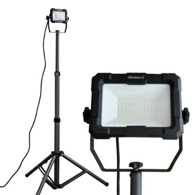 Projecteur LED de chantier filaire et télescopique 50W / 4600LM - IP65 - Gedimat - TIBELEC