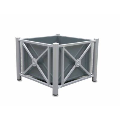 Jardinière Delorme comète 100x100 cm- Jardinière bi-colore, ossature coloris variable, bac Aspect alu