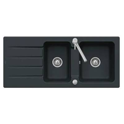 Evier céramique ARCHITECTURA 2 cuves noires - 116 x 51 cm - Gedimat - VILLEROY ET BOCH