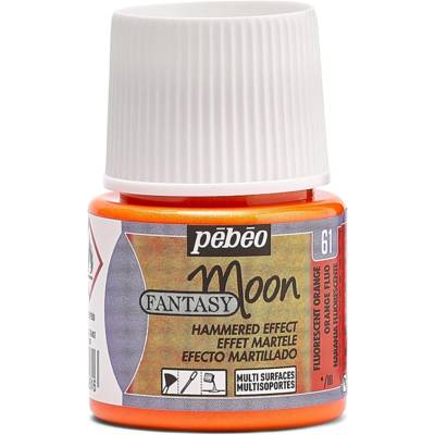 Flacon 45ml Peinture Fantasy Moon à effet martelé ORANGE FLUO