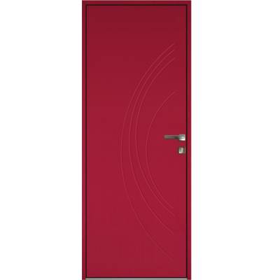 Porte d'entrée acier CANCUN rouge dormant 54 mm - 215 x 90 cm - Gedimat - WIBAIE