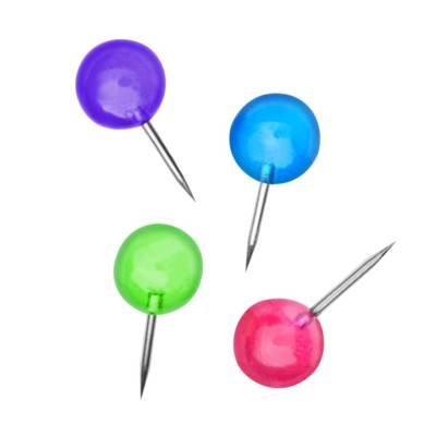 Boite de 15 epingles signalétiques tête boule couleurs assorties