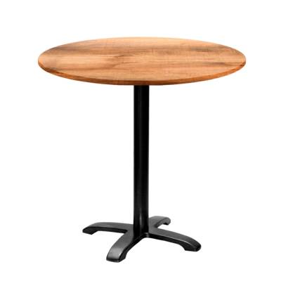Table pied noir Ø80cm tanin clair - intérieur - RestooTab