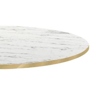 Plateau de table rond Calacatta & laiton - RestooTab
