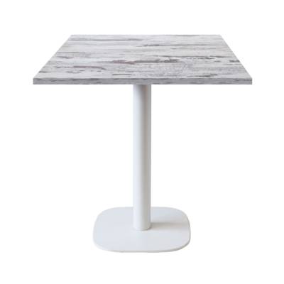 Table pied blanc 70x70cm chene islande - intérieur - RestooTab