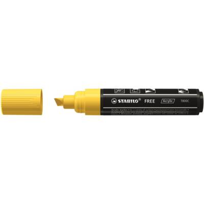 Marqueur pointe large FREE acrylic T800C jaune - STABILO