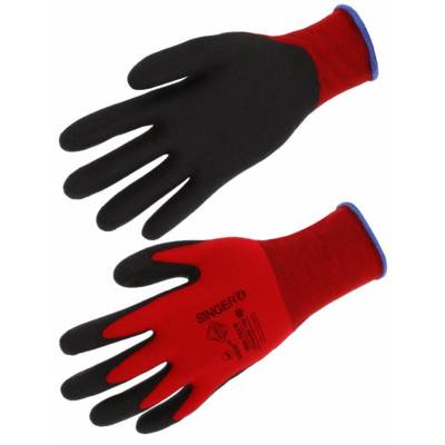 Gants polyamide SINGER rouge - taille 8 - NYMR15CFTN08 - SINGER FRERES