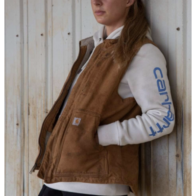 Gilet Sans Manche CARHARTT Sherpa Lined Mock Marron T.S