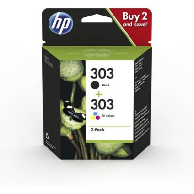 Pack de 2 Cartouches d'encre N°303 3YM92AE Noir + 3 Couleurs - HP