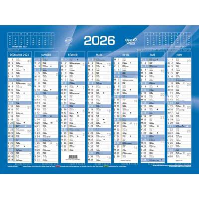 Calendrier de banque format 135 x 180 mm Bleu