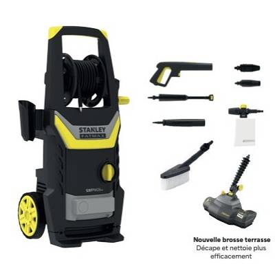 Nettoyeur haute pression + kit brosse - 170 bar - 2600W - Gedimat - STANLEY FATMAX