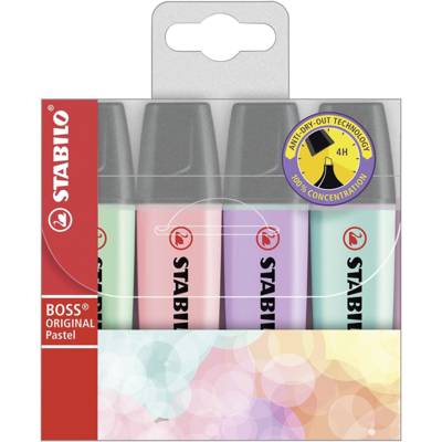 Etui de 4 surligneurs STABILO BOSS ORIGINAL Pastel Assortis