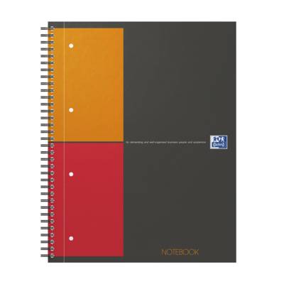NOTEBOOK A4+ spiralé 160 pages petits carreaux gris