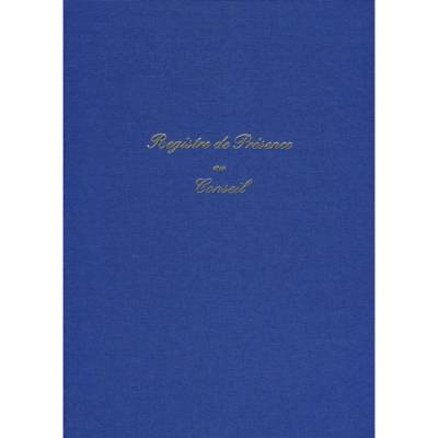 Registre PRESENCE AU CONSEIL 297 x 210 104 Pages Toilé Bleu