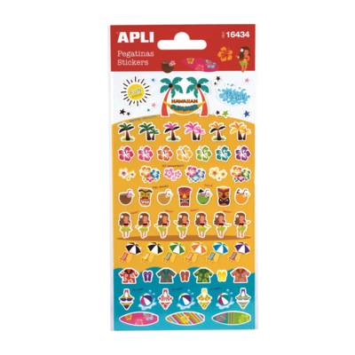 Stickers Hawai motifs assortis - 1 feuille