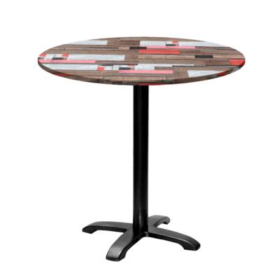 Table pied noir Ø80cm redden wood - intérieur - RestooTab