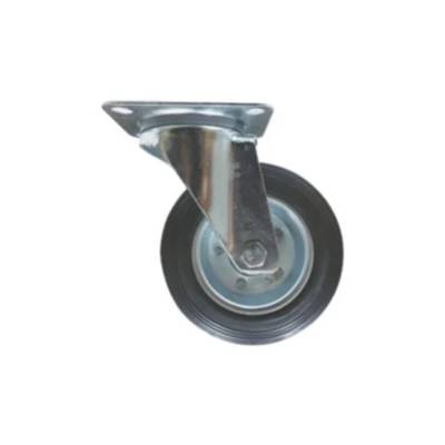 Roulette pivotante à platine caoutchouc noir Ø50 mm charge 50kg - Gedimat - NORAIL