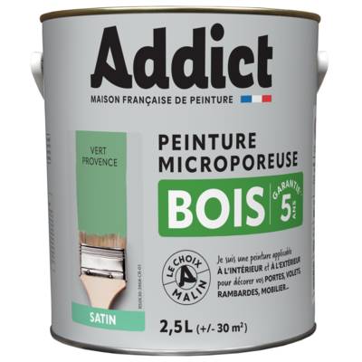 Peinture bois glycéro ADDICT vert provence - Gedimat - RECA