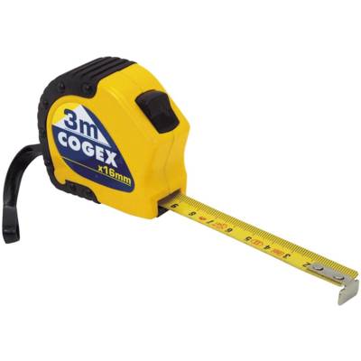 Metre ruban 3 m x 16 mm boîtier bi-matière avec 2 blocages