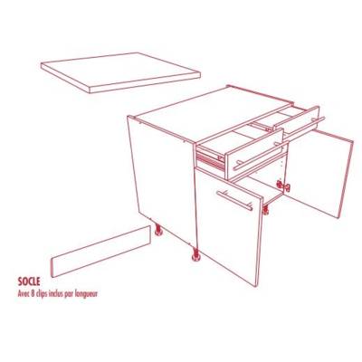 Socle PVC alu haut.100 Lg.4 m + Clips IMPEX - SOCPVCALU100