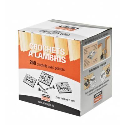 Crochets pour lambris bois ép.5mm boite de 250 pièces avec pointes - Gedimat - SIMPSON STRONG-TIE