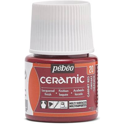 Flacon 45 ml peinture CERAMIC faïence et multi support GRENAT - PÉBÉO
