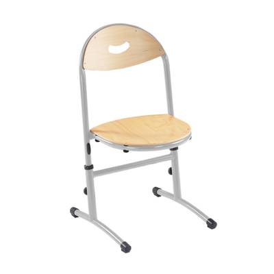 Chaise HÉLIA HR en Bois avec Dossier à Prise de Main - Assise Blueprotech® et Piètement Époxy Réglable - T3 à T6