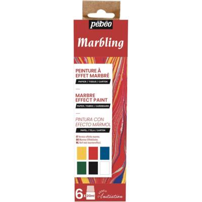 Set Initiation Marbling Peinture sur soie - 6 Flacons Bouchon Pipette de 20 ml