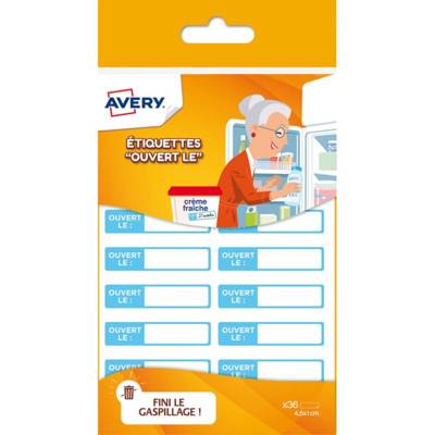 OUV36 - 36 étiquettes "OUVERT LE" - 45 x 10 mm