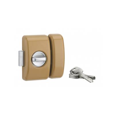 Verrou UNIVERSEL à bouton et cylindre bronze 4 clés reversibles 45mm - Gedimat - THIRARD
