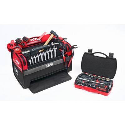Caisse à outils textile 39L + 100 Outils de maintenance SAM OUTILLAGE - CP-100-BAG1N - Maxoutil
