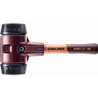 Maillet HALDER SIMPLEX Caoutchouc chargé avec boîtier en fonte malléable et manche en bois - D=80 mm - Manche extra-court - 3002.082