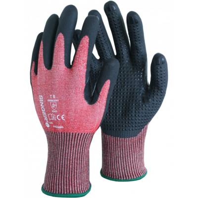 Gant SINGER nitrile mousse - Protection coupure D T.8 - PHD5RED08 - SINGER FRERES