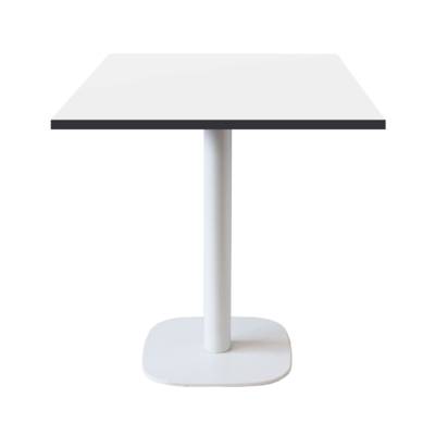 Table pied blanc 70x70cm blanc chants noir - intérieur - RestooTab