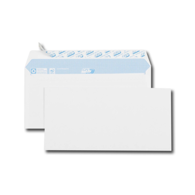 Boite de 500 Enveloppes Auto-Adhésives DL 110 x 220 mm 90g Blanc