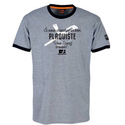 Tee-shirt plaquiste gris chiné - Gedimat - TSD CONFECTION