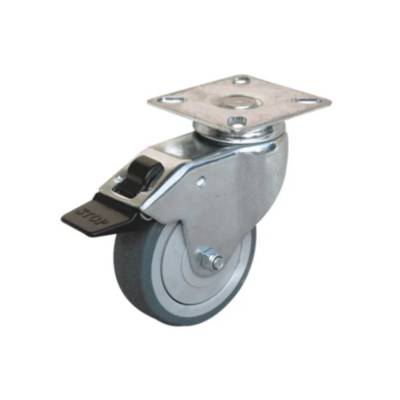 Roulette collectivite à platine pivotante avec frein Ø50 mm charge 40kg - Gedimat - NORAIL