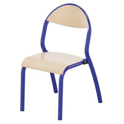 Chaise NUAGE assise et dossier bois Blueprotech® piètement époxy - T2 - Bleu RAL 5002 - Mobidecor