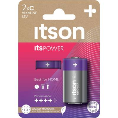 Pack de 2 Piles Alcalines LR14/C 1,5V ItsPOWER