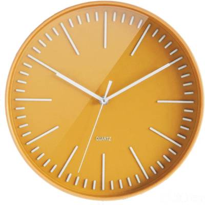 Horloge ATOLL analogique silencieux Diam 30cm jaune moutarde