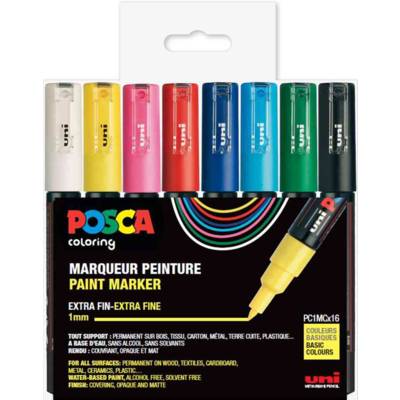 Set de 16 Marqueurs PC1MC pointe conique extra-fine couleurs assorties