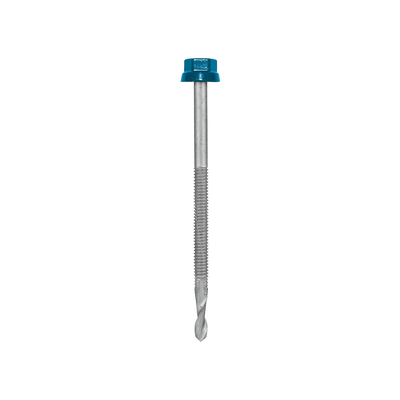Vis autoperceuse ETANCO Zacrospiral - Ø 6.3x110 mm - Tête hexagonale 12 - Sachet de 100 - Ral 5008 - 551920008 - ETANCO LR SA