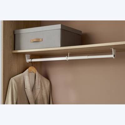 Barre de penderie télescopique blanche de 68 à 128cm - Gedimat - MOTTEZ