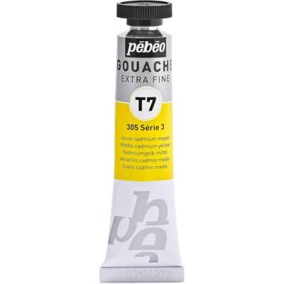 Tube 20ml Peinture Gouache T7 extra fine JAUNE CAD MOYEN - PÉBÉO