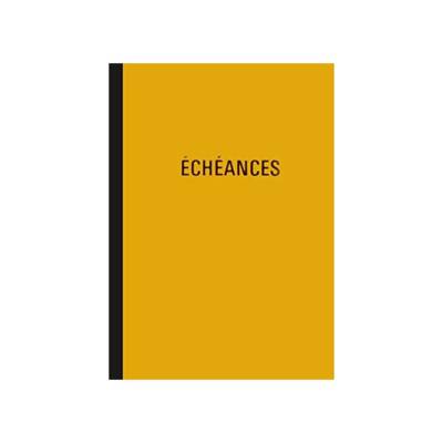 Cahier piqûre "Echéances" 230 x 180 mm vertical 24 lignes 96 pages
