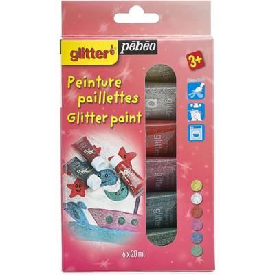 Kit découverte peinture paillettes 6 tubes de 20 ml